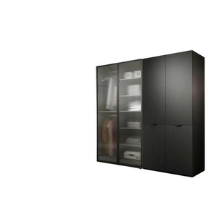 Drehtürenschrank 4 türig Sandbox ¦ schwarz ¦ Maße (cm): B: 202 H: 200