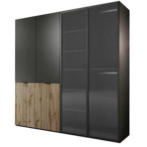 Drehtürenschrank mit Glastüren Sandbox ¦ schwarz ¦ Maße (cm): B: 202 H: 200