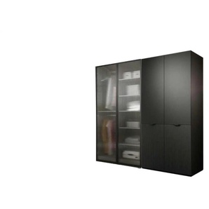 Drehtürenschrank 4 türig Sandbox ¦ schwarz ¦ Maße (cm): B: 202 H: 200