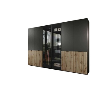 Drehtürenschrank 6 türig Sandbox ¦ schwarz ¦ Maße (cm): B: 303 H: 200