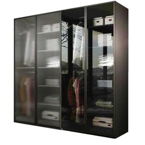 Drehtürenschrank - schwarz - Materialmix - 202 cm - 200 cm | Möbel Kraft