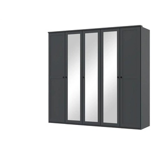 Drehtürenschrank - schwarz - Materialmix - 225 cm - 210 cm - cm 58,0 | Möbel Kraft