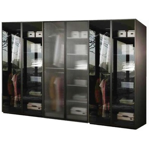 Drehtürenschrank - schwarz - Materialmix - 303 cm - 200 cm | Möbel Kraft