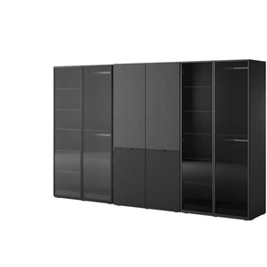 Drehtürenschrank - schwarz - Materialmix - 303 cm - 200 cm | Möbel Kraft