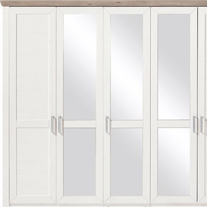Drehtürenschrank SET ONE BY MUSTERRING Oakland Schränke Gr. B/H/T: 265 cm x 207 cm x 60 cm, 5 St., weiß Drehtürenschränke Typ 71-3SP, San Remo Sand, 5-türig im Landhausstil