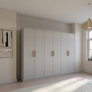 Drehtürenschrank Skandi Typ A 270cm Grau/Seidengrau ohne Spiegeltür/-en