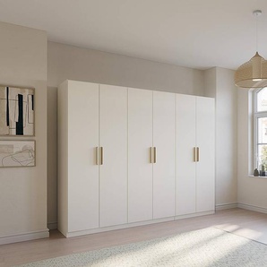 Drehtürenschrank Skandi 271cm Weiß/Alpinweiß ohne Spiegeltür/-en