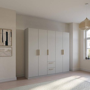 Drehtürenschrank Skandi Typ B 226cm Grau/Seidengrau ohne Spiegeltür/-en