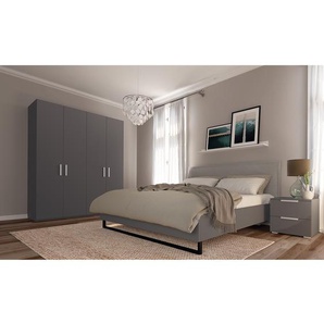 Drehtürenschrank SKØP II Graphit 181x236x60 cm (BxHxT) 4-türig Spanplatte Modern