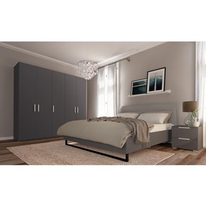 Drehtürenschrank SKØP II Graphit 225x222x60 cm (BxHxT) 5-türig Spanplatte Modern