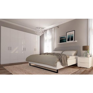 Drehtürenschrank SKØP III Hochglanz Weiß 270x222x60 cm (BxHxT) 6-türig Spanplatte Modern