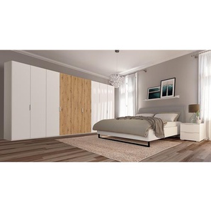 Drehtürenschrank pure artisan 405 x 222cm Beige/Alpinweiß/Eiche Artisan Dekor