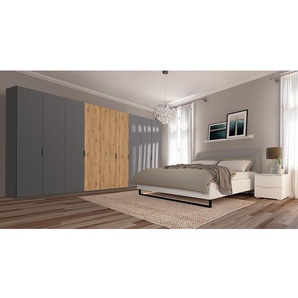 Drehtürenschrank pure artisan 405 x 236cm Grau/Graphit/Eiche Artisan Dekor