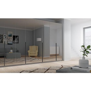 Drehtürenschrank reflect+ 360 x 222cm Schwarz/Grauspiegel Basic