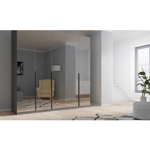 Drehtürenschrank reflect+ 225 x 236cm Schwarz/Grauspiegel Basic