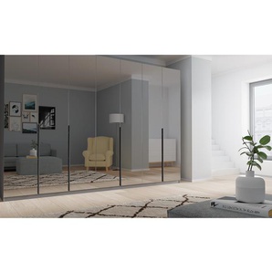 Drehtürenschrank reflect+ 315 x 236cm Schwarz/Grauspiegel Basic