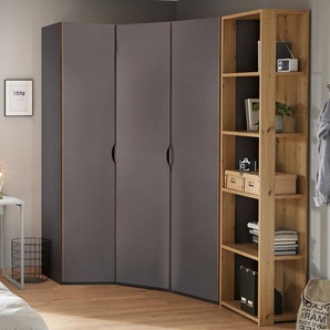 Drehtürenschrank Tabo, graphit/Eiche Artisan, mit Regalelement