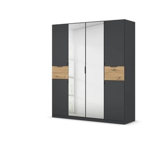 Drehtürenschrank Ticao | schwarz | 181 cm | 210 cm |