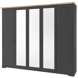 Drehtürenschrank  Varese ¦ grau ¦ Maße (cm): B: 266 H: 220 T: 64.0