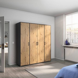 Drehtürenschrank Voyager 187cm Grau/Eiche Artisan Dekor/Graumetallic