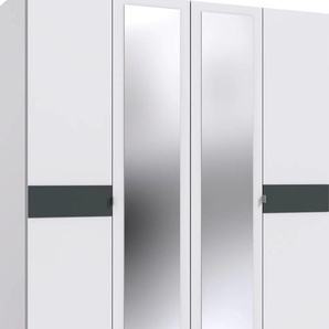 Drehtürenschrank WIMEX Budapest Schränke Gr. B/H/T: 180 cm x 208 cm x 58 cm, 4 St., weiß (weiß, graphit) Drehtürenschränke mit Spiegel, wahlweise 180 oder 225cm breit