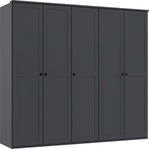 Drehtürenschrank WIMEX Chalet Schränke Gr. B/H/T: 225 cm x 210 cm x 58 cm, 5 St., grau (graphit) Drehtürenschränke in Landhausoptik