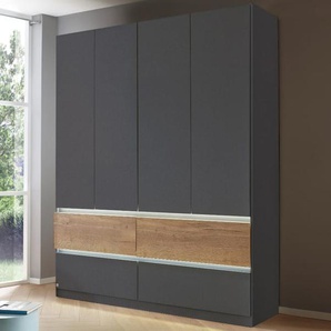 Drehtürenschrank Winnipeg, graumetallic, 181 x 210 cm