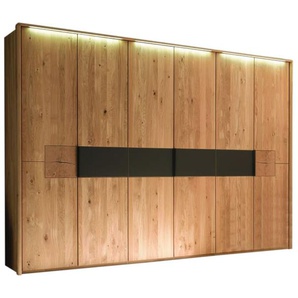 Drehtürenschrank WSM 1600, Wildeiche massiv/cubanit, 302 x 223 cm