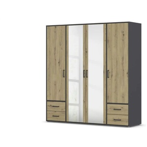 Drehtürenschrank  Yarm ¦ grau ¦ Maße (cm): B: 187 H: 194