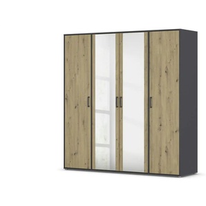 Drehtürenschrank  Yarm ¦ grau ¦ Maße (cm): B: 187 H: 194