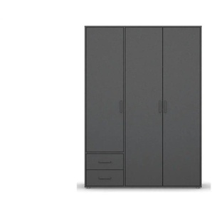 Drehtürenschrank Yarm - grau - Materialmix - 140 cm - 194 cm | Möbel Kraft