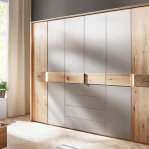 Drehtüreschrank Maleta, Asteiche teilmassiv/fango, 301 x 223 cm