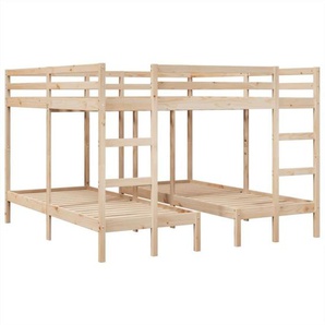 Dreifach-Etagenbett 200x200/80x200 cm Massivholz Kiefer Vidaxl