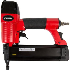 Druckluftnagler SKN-15/50, für Stauchkopfnägel 15-50 mm, inkl. Handwerker-Koffer, zur Verarbeitung von Leisten, Paneelen, mit Geräuschdämpfer und