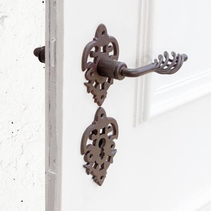 Drückergarnitur für Zimmertüren und Haustüren, edles Design | BB+PZ |Eisen Braun