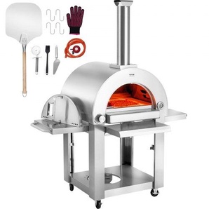 Dual-Fuel-Pizzaofen für den Außenbereich, tragbarer 558mm Pizzaofen, pellet- und gasbetriebener Outdoor-Pizzaofen mit verdicktem Cordierit-Pizzastein, Rollbarer Pizzofen für Camping und Garten YSPSLYS2226YXO7Y2V0