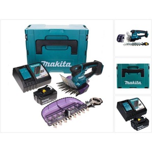 Dum 604 RF1XJ Akku Grasschere 18 v mit Gras- und Strauchscherblatt + 1x Akku 3,0 Ah + Ladegerät + Makpac - Makita