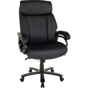 Bürostuhl DUO COLLECTION Ennio 180 Stühle Gr. B/H/T: 72 cm x 126 cm x 72 cm, Kunstleder uni, Metall, schwarz (schwarz, schwarz) Drehstühle belastbar bis 180 KG, Chefsessel