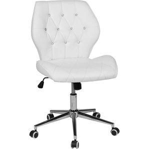 Bürostuhl DUO COLLECTION Jolina Stühle Gr. B/H/T: 51 cm x 90 cm x 51 cm, Kunstleder, Drehstuhl + Metall, weiß (weiß, metall) Drehstuhl Drehstühle Stühle