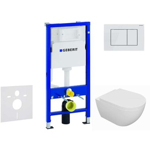 Duofix - Set Vorwandelement, wc Oudee mit Softclose-Sitz und Delta30-Betätigungsplatte, alpinweiß SANI11CA3132 - Geberit