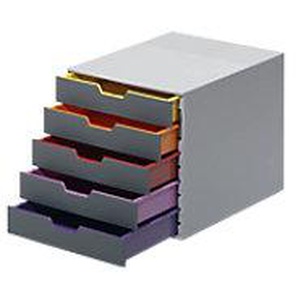 DURABLE Varicolor Schubladenbox ABS (Acrylnitril-Butadien-Styrol) Mehrfarbig 5 Schübe 29,2 x 35,6 x 28 cm 5854581