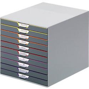 DURABLE VARICOLOR Schubladenbox Kunststoff Mehrfarbig 10 Schübe 28 x 35,6 x 29,2 cm DIN A4 7040021