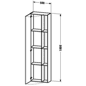Duravit DuraStyle Hochschrank Basalt Matt 500x240x1800 mm , DS1248L4343