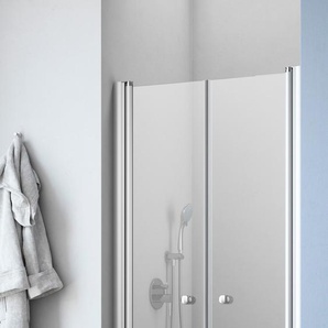 Dusch-Doppelflügeltür MAW BY GEO A-N110 Duschtüren Gr. B/H: 90 cm x 202,2 cm, beidseitig montierbar, mit Antikalk-Versiegelung, silberfarben Duschen