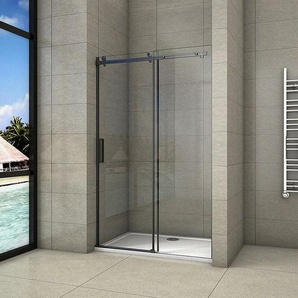 Duschabtrennung 8mm nano esg schwarz Schiebetür Nischentür 120X200cm Echtglas Duschtür Duschkabine Dusche Glastür