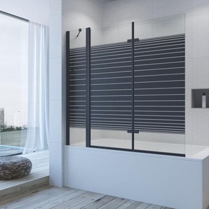 Duschabtrennung Badewannenaufsatz Falttür Glas Duschwand für Badewanne, 5 mm Einscheiben-Sicherheitsglas (esg) mit Nano, BxH: 150x140 cm, Faltbar und