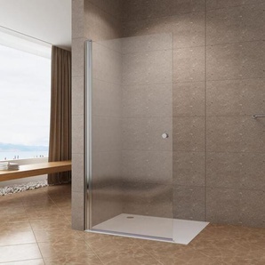 Duschabtrennung, Duschwand Glas, Walkin Dusche Duschtür rahmenlos Drehtü 6 mm klar mit Nanobeschichtung ohne Magnetprofil-Set ohne Duschwanne 5. 95