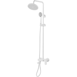 Duschsystem Weiß mit Kopf und Handbrause Matt Set Modernes Design