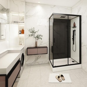 Duschkabine mit Hydromassage - Beidseitige Installation - 110 x 80 x 215 cm - FOMIRA