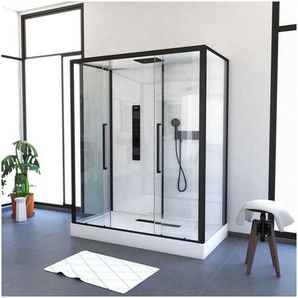 Dusche Komplett Marwell Duschkabine Fertigdusche White Urban xxl 85 x 160 x 215 cm - Komplett Set inkl. Duschwanne und Armatur - hochwertiges